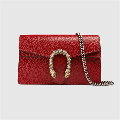 gucci women's 476432caogx8990 red leather shoulder bag|gucci clutch bag.